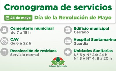 CRONOGRAMA DE SERVICIOS DURANTE EL PRÓXIMO FERIADO