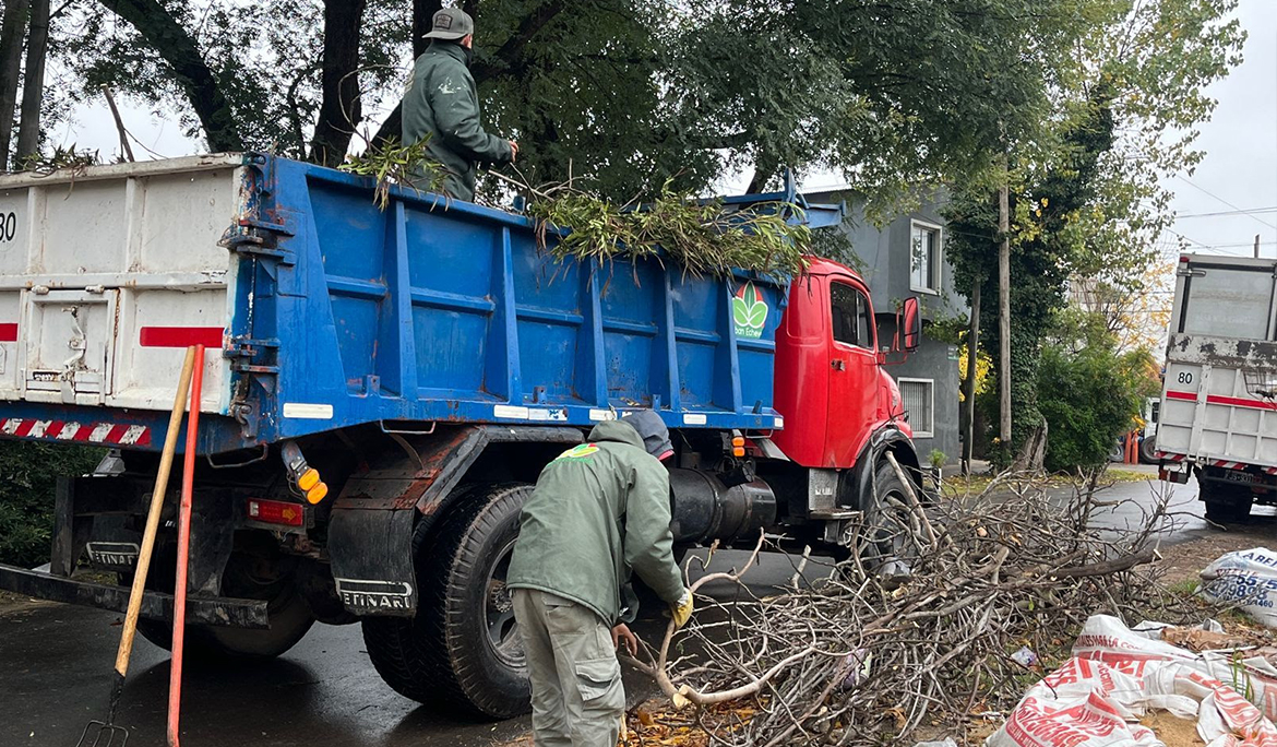 EL MUNICIPIO REALIZÓ TAREAS DE LIMPIEZA Y DESOBSTRUCCIÓN POR LLUVIA Y VIENTO