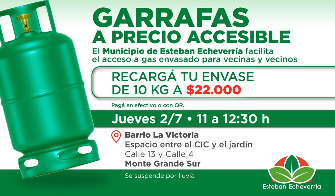 MONTE GRANDE SUR: OPERATIVO DE RECARGA DE GARRAFAS A PRECIO ACCESIBLE 