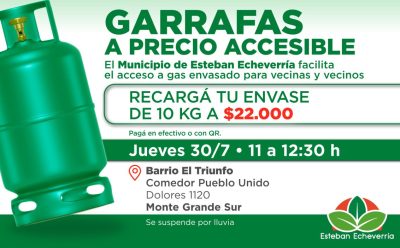 MONTE GRANDE SUR: NUEVO OPERATIVO DE RECARGA DE GARRAFAS