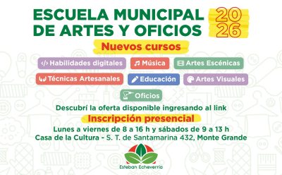 CURSOS GRATUITOS CON VACANTES EN LA ESCUELA MUNICIPAL DE ARTES Y OFICIOS