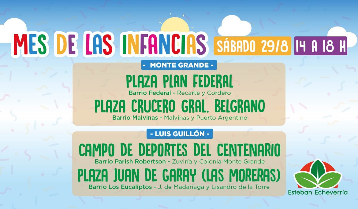 MES DE LAS INFANCIAS: CONTINÚAN LOS FESTEJOS EN MONTE GRANDE Y LUIS GUILLÓN