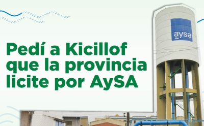 FERNANDO GRAY SOLICITÓ A KICILLOF QUE LA PROVINCIA PARTICIPE EN LA LICITACIÓN DE AYSA