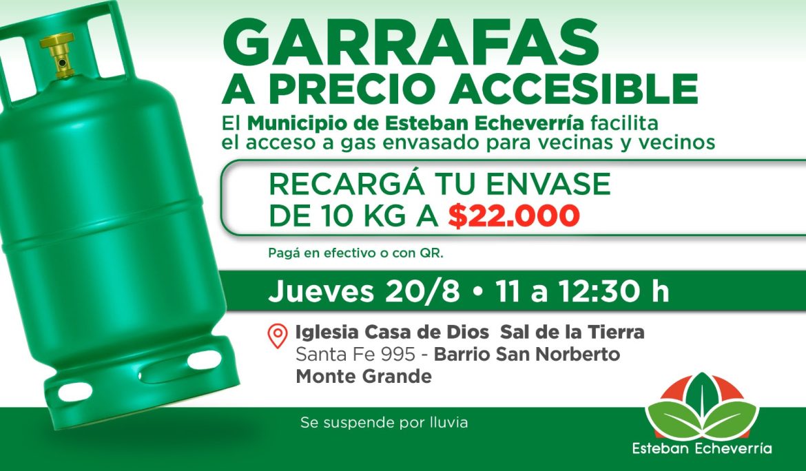 MONTE GRANDE: NUEVO OPERATIVO DE RECARGA DE GARRAFAS A PRECIO ACCESIBLE