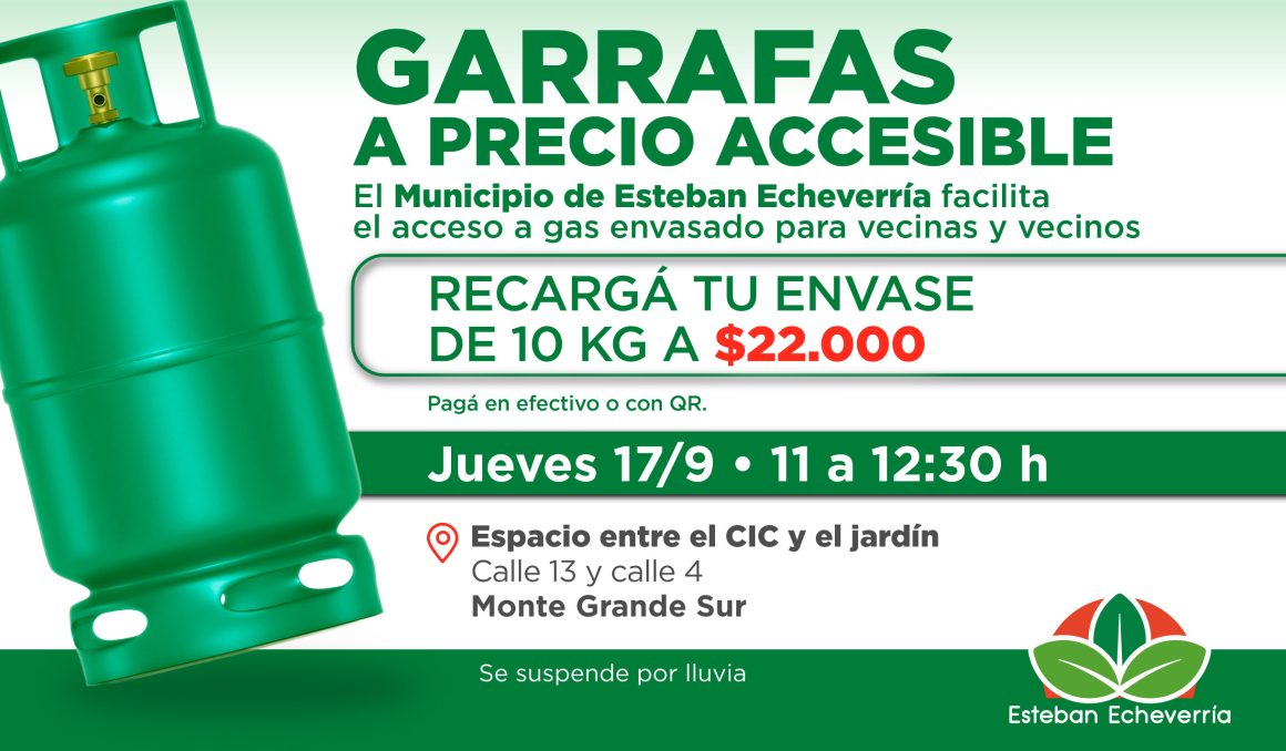 OPERATIVO DE RECARGA DE GARRAFAS A PRECIO ACCESIBLE EN MONTE GRANDE SUR
