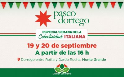 PASEO DORREGO TENDRÁ UNA EDICIÓN ESPECIAL POR LA SEMANA DE LA COLECTIVIDAD ITALIANA
