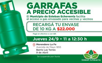 9 DE ABRIL: OPERATIVO DE RECARGA DE GARRAFAS A PRECIO ACCESIBLE